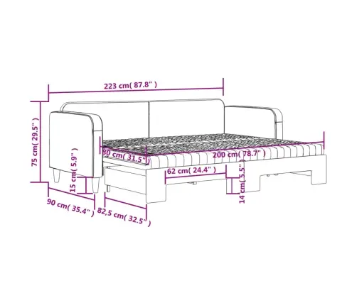 Dīvāngulta Ar Matraci, Krēmkrāsas Audums, 80X200 Cm Vidaxl