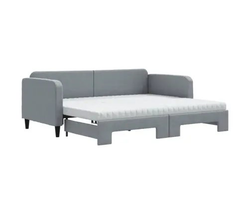 Diivanvoodi Madratsiga, Helehall, 90X200 cm Kangas