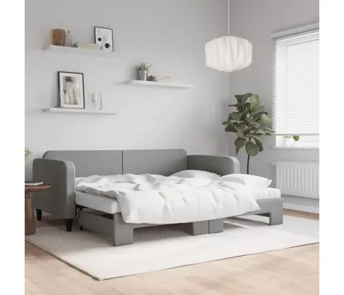 Diivanvoodi Madratsiga, Helehall, 90X200 cm Kangas