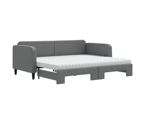Dīvāngulta Ar Matraci, Tumši Pelēks Audums, 90X200 Cm Vidaxl