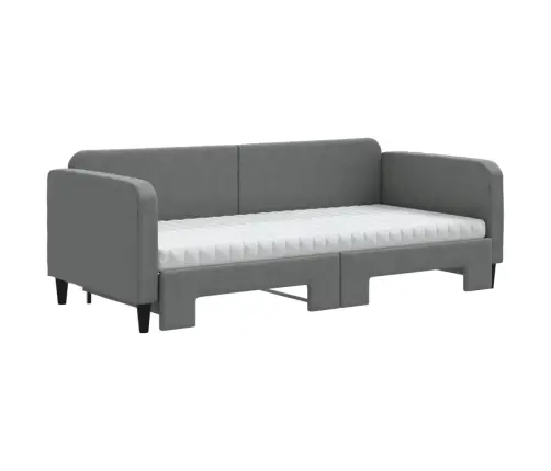 Dīvāngulta Ar Matraci, Tumši Pelēks Audums, 90X200 Cm Vidaxl