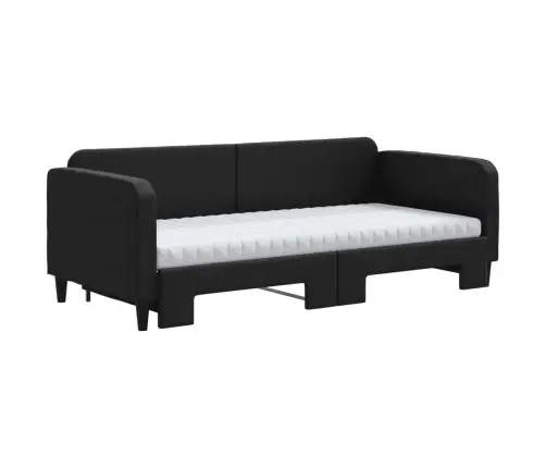 Diivanvoodi Väljatõmmatava Osaga, Must, 90X200 cm Kangas