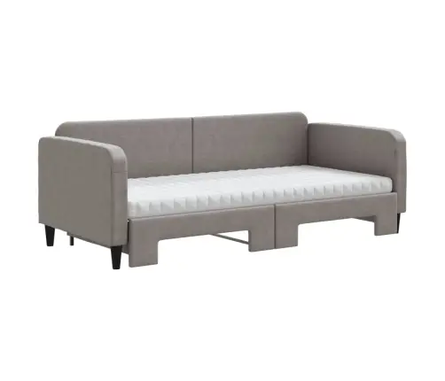 Lova Su Ištraukiama Dalimi/Čiužiniu, Taupe, 90X200cm Audinys