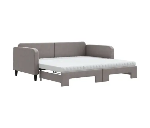 Lova Su Ištraukiama Dalimi/Čiužiniu, Taupe, 100X200cm Audinys