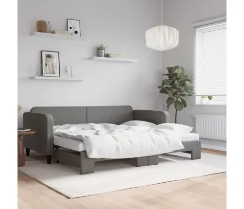 Diivanvoodi Väljatõmmatava Osaga, Tumehall, 90X190 cm Kangas