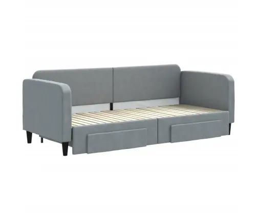 Izvelkams Dīvāns Ar Atvilktnēm, Gaiši Pelēks, 80X200 Cm, Audums Vidaxl