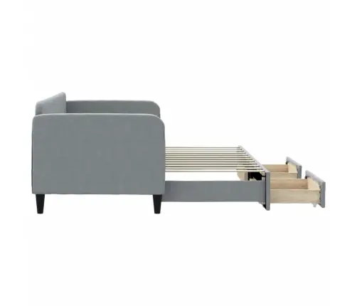 Izvelkams Dīvāns Ar Atvilktnēm, Gaiši Pelēks, 80X200 Cm, Audums Vidaxl