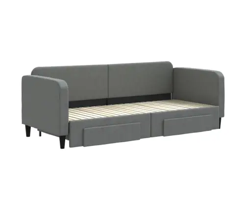 Gulta Ar Atvilktnēm, Bez Matrača, Tumši Pelēks, 80X200 Cm Vidaxl