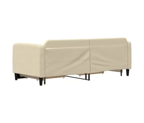 Izvelkams Dīvāns Ar Atvilktnēm, Krēmkrāsas Audums, 80X200 Cm Vidaxl