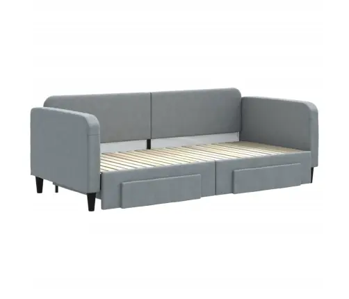 Väljatõmmatav Diivanvoodi, Helehall, 90X200 cm Kangas