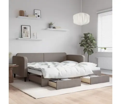 Diivanvoodi Väljatõmmatava Osaga, Pruunikas, 90X200 cm Kangas