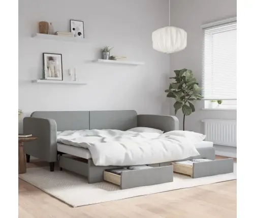 Diivanvoodi Madratsiga, Helehall, 100X200 cm Kangas