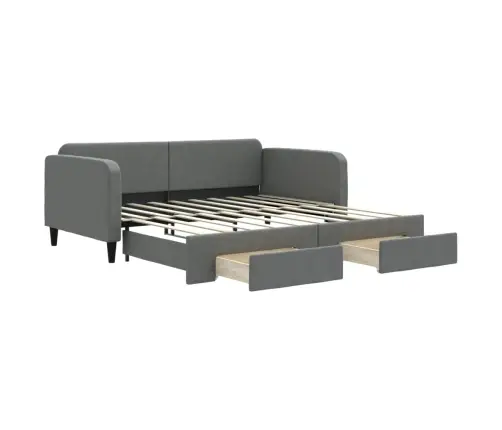 Diivanvoodi Väljatõmmatava Osaga, Tumehall, 90X190 cm Kangas