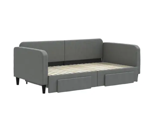 Diivanvoodi Väljatõmmatava Osaga, Tumehall, 90X190 cm Kangas