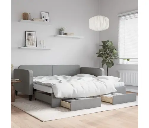 Diivanvoodi Madratsiga, Helehall, 100X200 cm Kangas