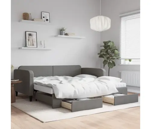 Diivanvoodi Väljatõmmatava Osaga, Tumehall, 100X200 cm Kangas