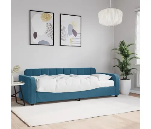 Diivanlvoodi Madratsiga, Tumesinine, 80X200 cm Samet