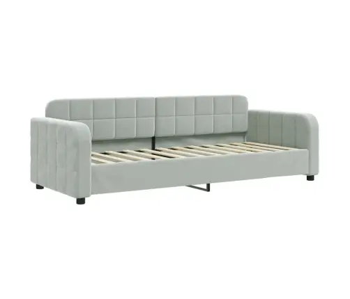 Dīvāngulta Ar Matraci, Gaiši Pelēks Samts, 80X200 Cm Vidaxl