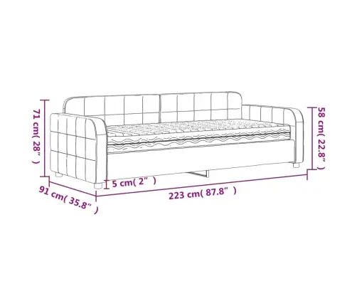 Dīvāngulta Ar Matraci, Tumši Pelēks Samts, 80X200 Cm Vidaxl
