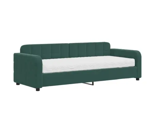 Lova Su Čiužiniu, Tamsiai Žalios Spalvos, 80X200cm Aksomas