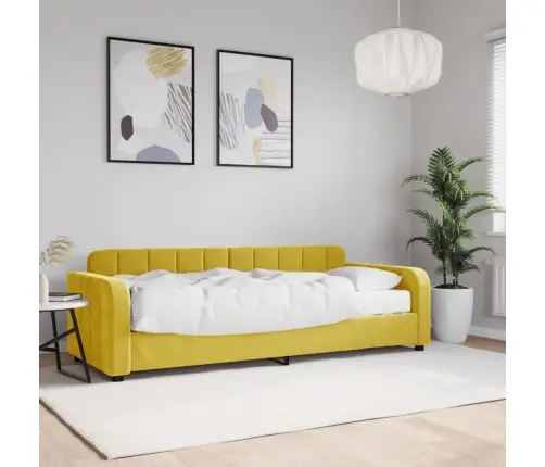 Dīvāngulta Ar Matraci, Dzeltens Samts, 80X200 Cm Vidaxl