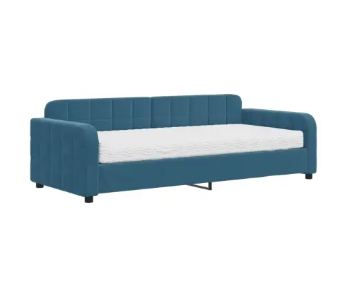 Diivanlvoodi Madratsiga, Sinine, 90X200 cm Samet