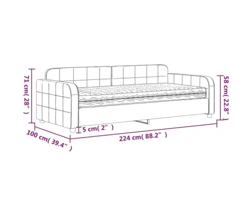 Dīvāngulta Ar Matraci, Gaiši Pelēks Samts, 90X200 Cm Vidaxl
