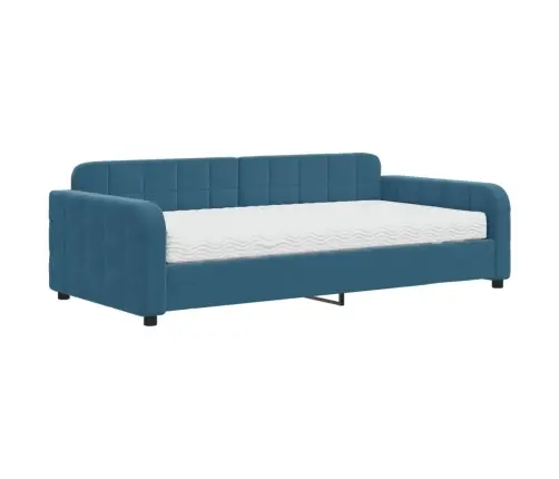 Diivanvoodi Madratsiga, Sinine, 100X200 cm Samet