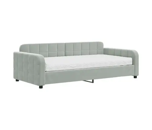 Dīvāngulta Ar Matraci, Gaiši Pelēks Samts, 100X200 Cm Vidaxl