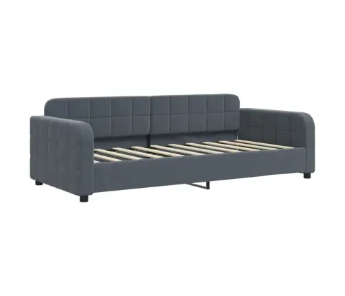 Kušete Ar Matraci Tumši Pelēks 90X190 Cm Velvet Vidaxl