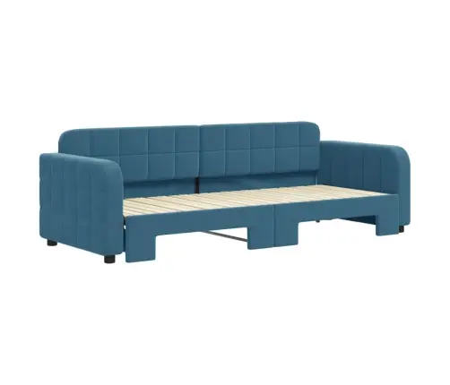 Izvelkams Dīvāns, Zils, 80X200 Cm, Samts Vidaxl