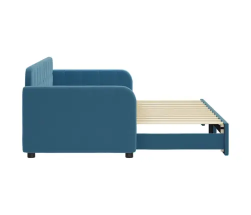 Izvelkams Dīvāns, Zils, 80X200 Cm, Samts Vidaxl