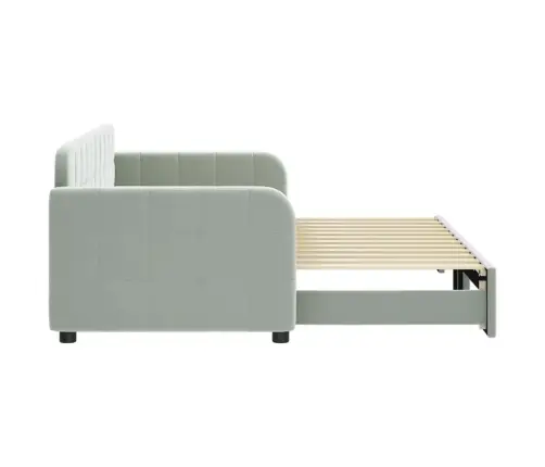 Diivanvoodi Väljatõmmatava Osaga, Helehall, 80X200 cm Samet