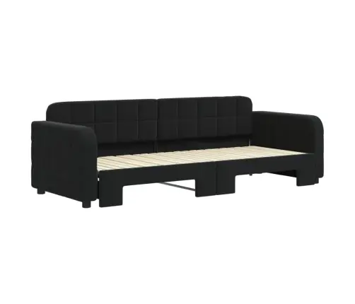Diivanvoodi Väljatõmmatava Osaga, Must, 80X200 cm Samet