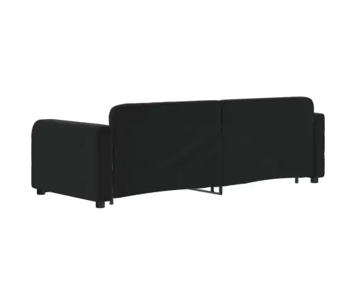 Diivanvoodi Väljatõmmatava Osaga, Must, 80X200 cm Samet