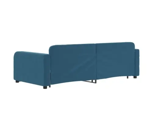 Izvelkams Dīvāns, Zils, 90X200 Cm, Samts Vidaxl