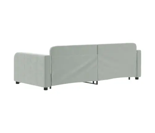 Izvelkams Dīvāns, Gaiši Pelēks, 90X200 Cm, Samts Vidaxl