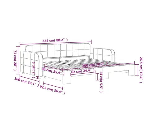 Dīvāngulta Bez Matrača, Tumši Pelēks, 90X200 Cm Vidaxl