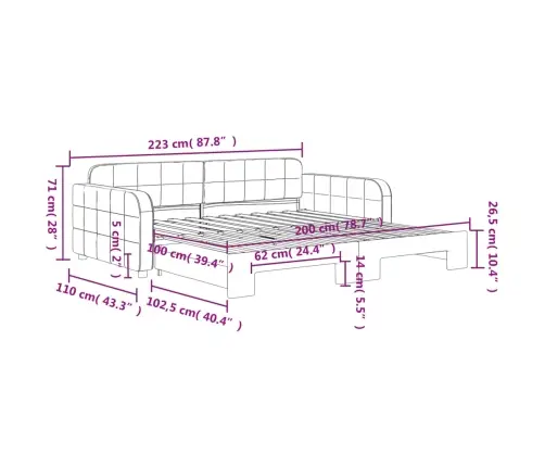 Dīvāngulta Bez Matrača, Tumši Pelēks, 100X200 Cm Vidaxl