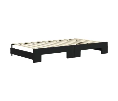 Izvelkams Dīvāns, Melns, 100X200 Cm, Samts Vidaxl