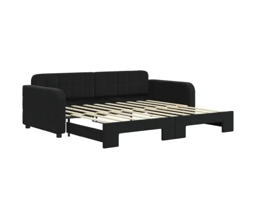 Izvelkams Dīvāns, Melns, 90X190 Cm, Audums Vidaxl