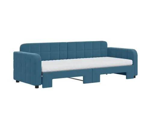 Diivanvoodi Väljatõmmatava Osaga, Sinine, 80X200 cm Samet