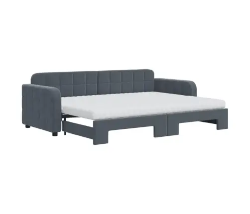 Diivanvoodi Väljatõmmatava Osaga, Tumehall, 80X200 Cm Samet