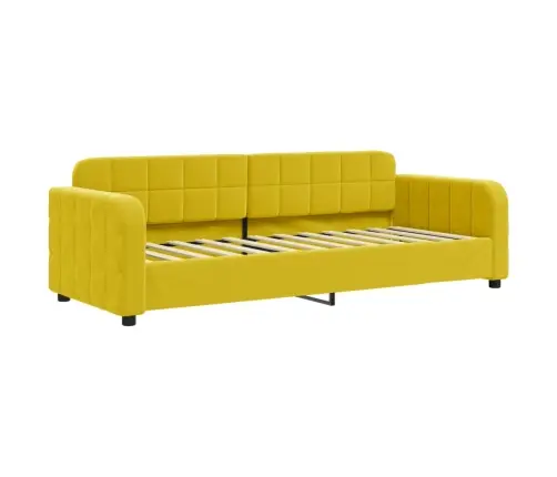 Izvelkams Dīvāns Ar Matraci, Dzeltens, 80X200 Cm, Samts Vidaxl Izvelkams Dīvāns Ar Matraci, Dzeltens, 80X200 Cm, Samts Vidaxl