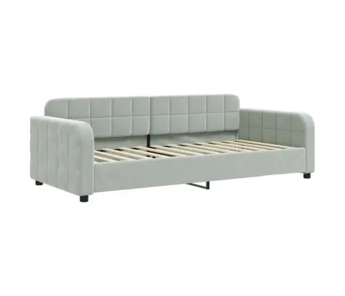 Diivanvoodi Väljatõmmatava Osaga, Helehall, 90X200 cm Samet