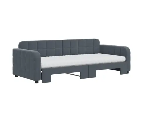 Dīvāngulta Ar Matraci, Tumši Pelēks, 90X200 Cm, Samts Vidaxl