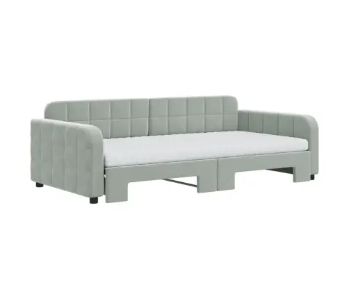Izvelkams Dīvāns, Gaiši Pelēks, 100X200 Cm, Samts Vidaxl