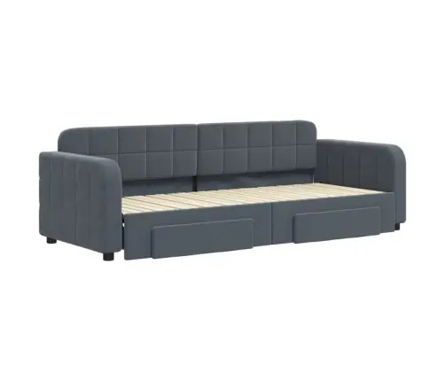 Gulta Ar Atvilktnēm, Bez Matrača, Tumši Pelēks, 80X200 Cm Vidaxl