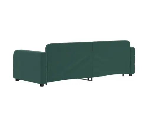 Lova Su Ištraukiama Dalimi/Stalčiais, Žalia, 80X200cm Aksomas