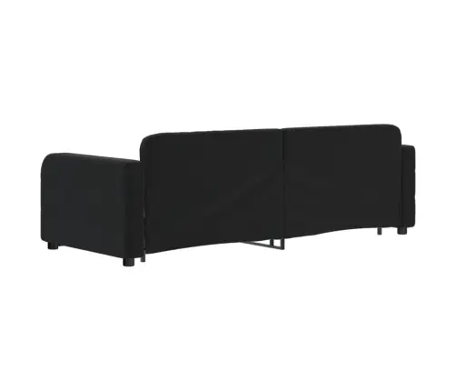 Izvelkams Dīvāns Ar Atvilktnēm, Melns, 80X200 Cm, Samts Vidaxl
